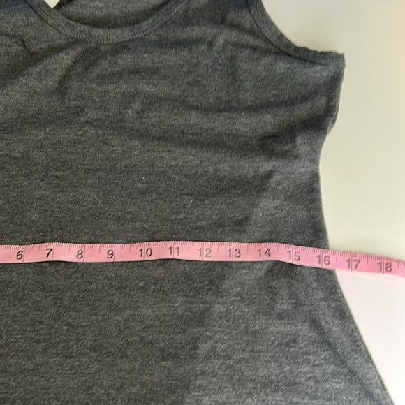 LA CLEF 2X tank dress soft 95% cotton 5%spandex grey scoop neck made in USA - Picture 15 of 15